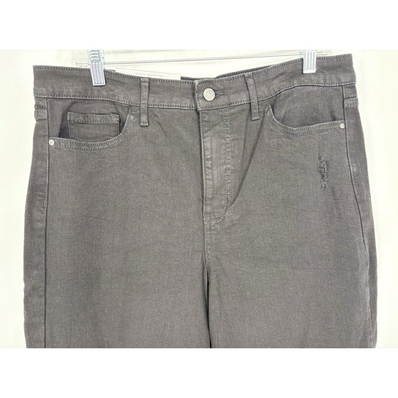 Social Standard Women's Pants 14 High Rise Crop Straight Denim Jeans Black - Picture 3 of 14